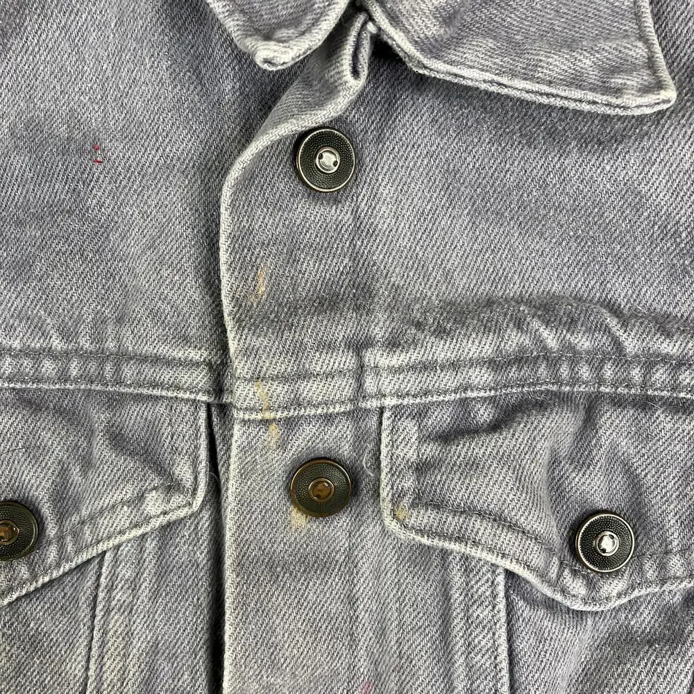 Young Lion Vintage Kids Girls Jean Jacket Size 8 Gray‎ Denim 100% Cotton